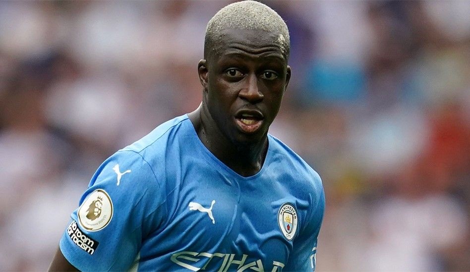 Benjamin Mendy playing for Manchester City