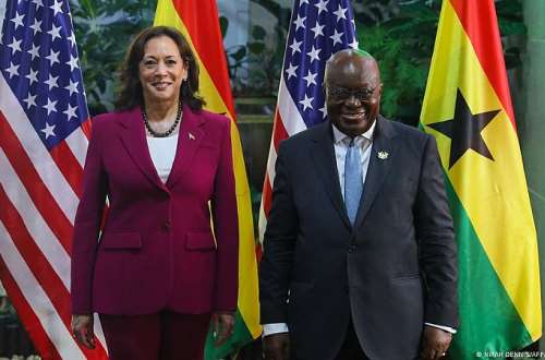 Kamala Harris (VP of USA) with Akufo-Addo (President of Ghana)