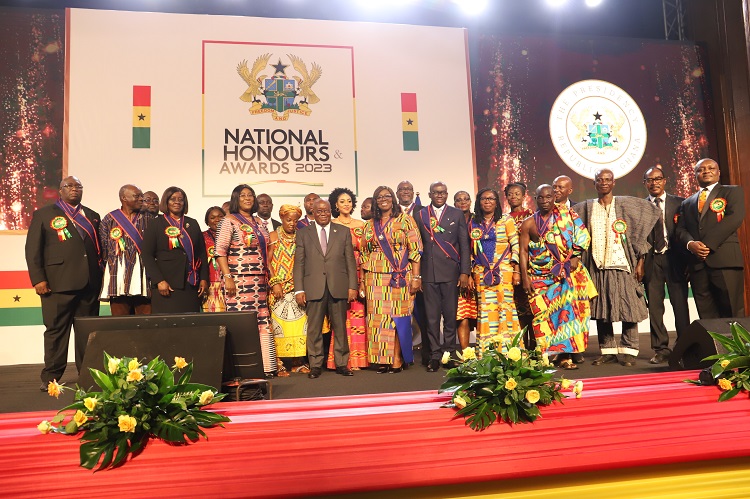 President Akufo-Addo with recipients of the National Honours on March 14, 2023