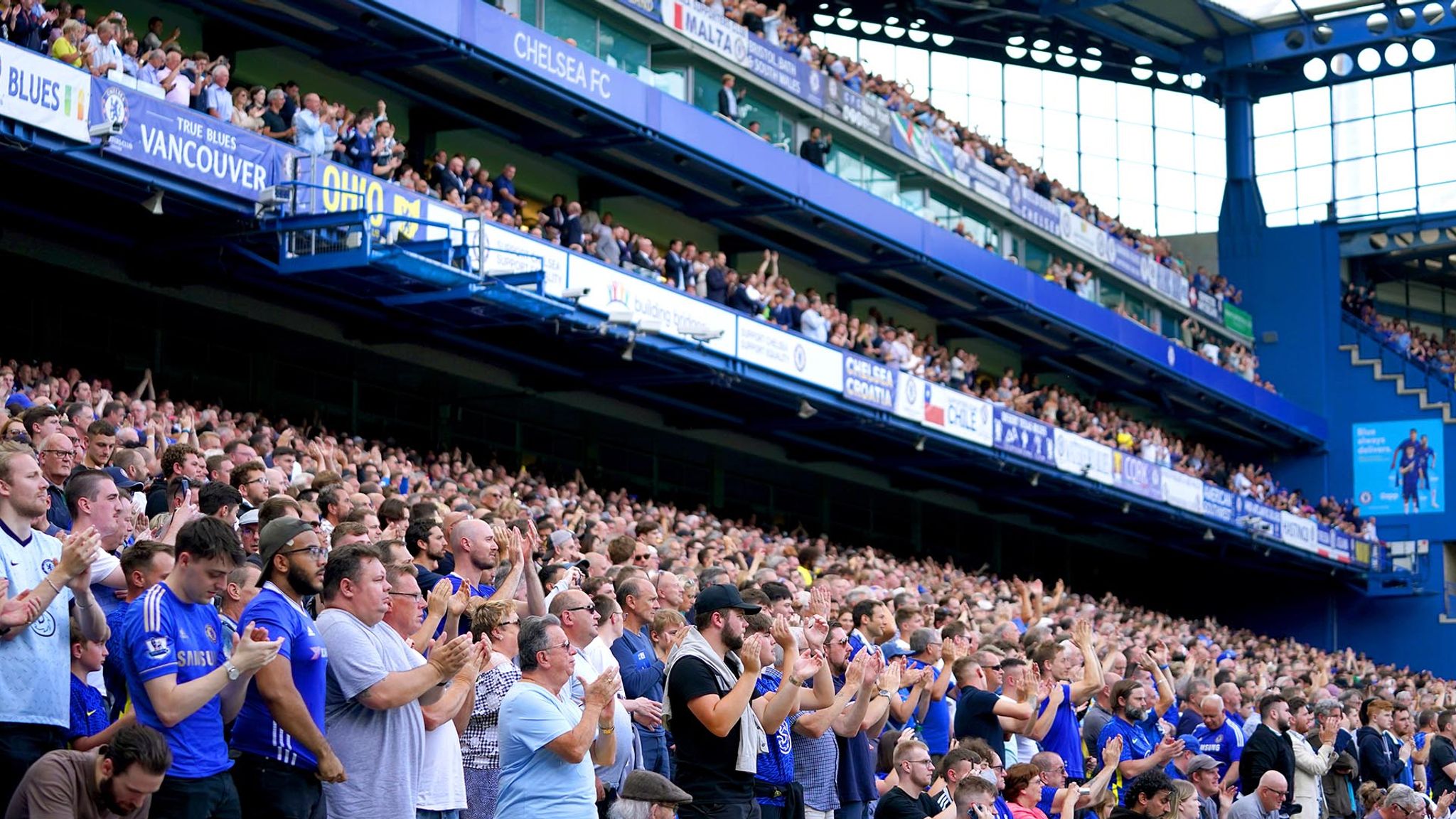 Chelsea supporters during a match at Stamford Bridge