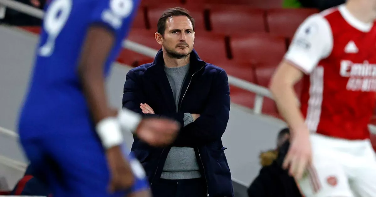 Frank Lampard looks on during a league match between Arsenal and Chelsea