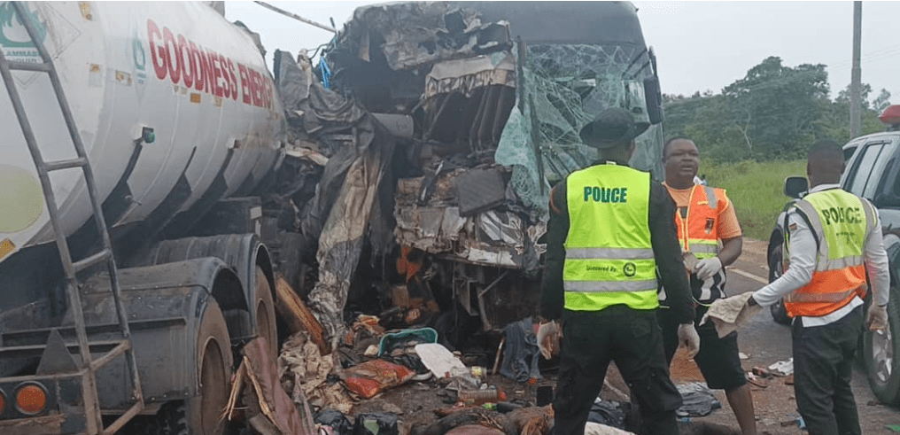 Fire Service officers at the scene of the accident