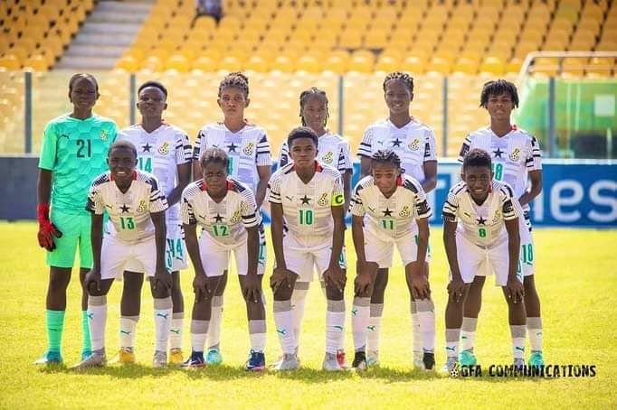 Black Princesses starting XI in a group picture before the friendly match against Niger on May 17, 2023 at the Accra Sports Stadium