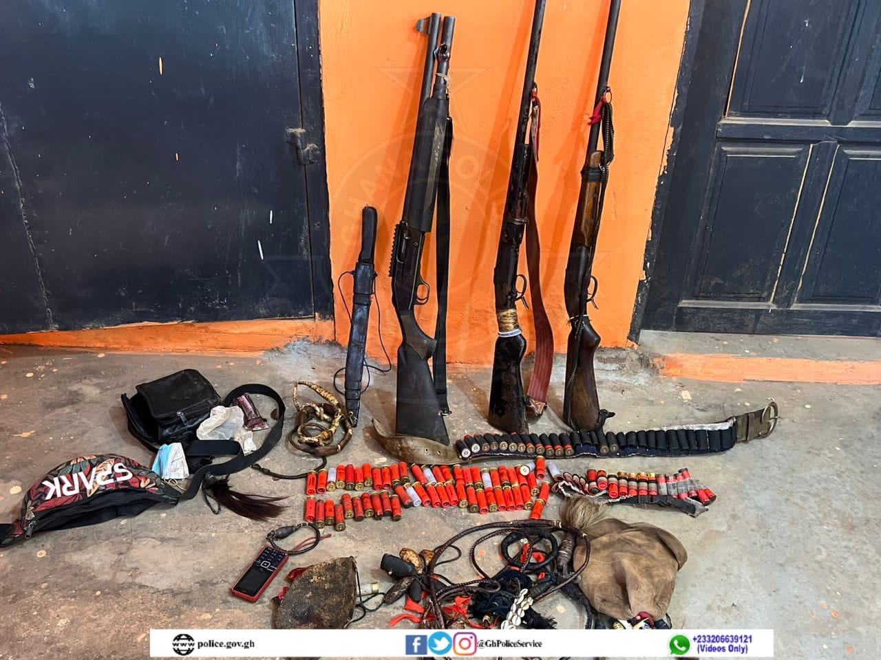 Some of the items retrieved by the Police at Lukula in the Savannah Region