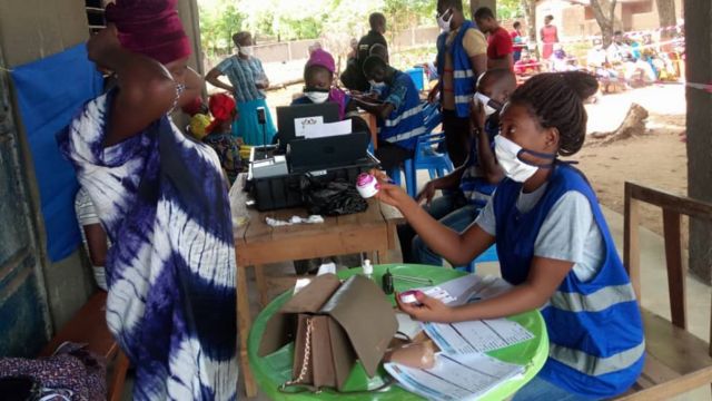 Electoral Commission, EC officials registering voters during a voter registration in Ghana