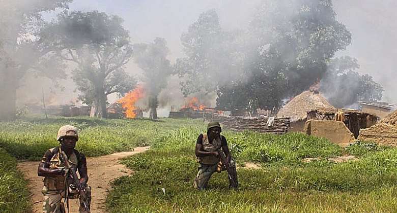Soldiers in position during an operation in Bawku