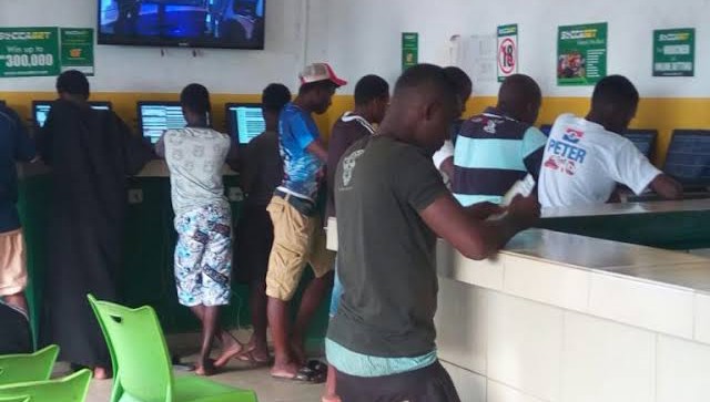 Ghanaian youth at betting centres