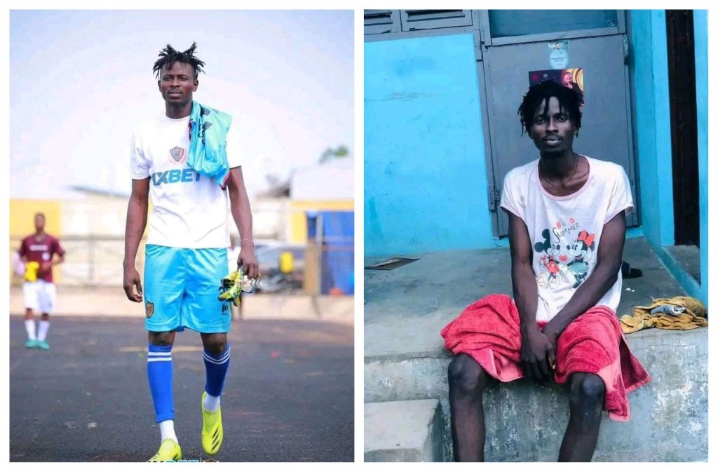 Grid of William Essu of Legon Cities FC when he was healthy and now that he is sick