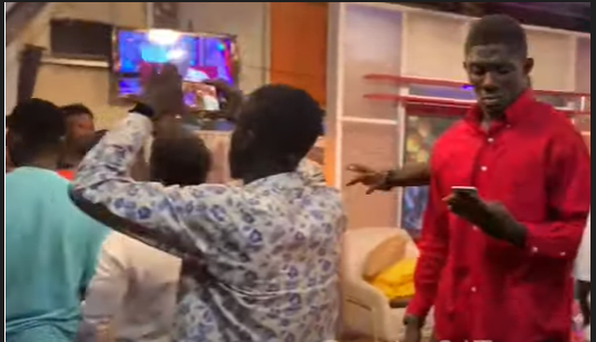 NPP youth members at the studios of UTV to attack a panelist of the United Showbiz show A-Plus