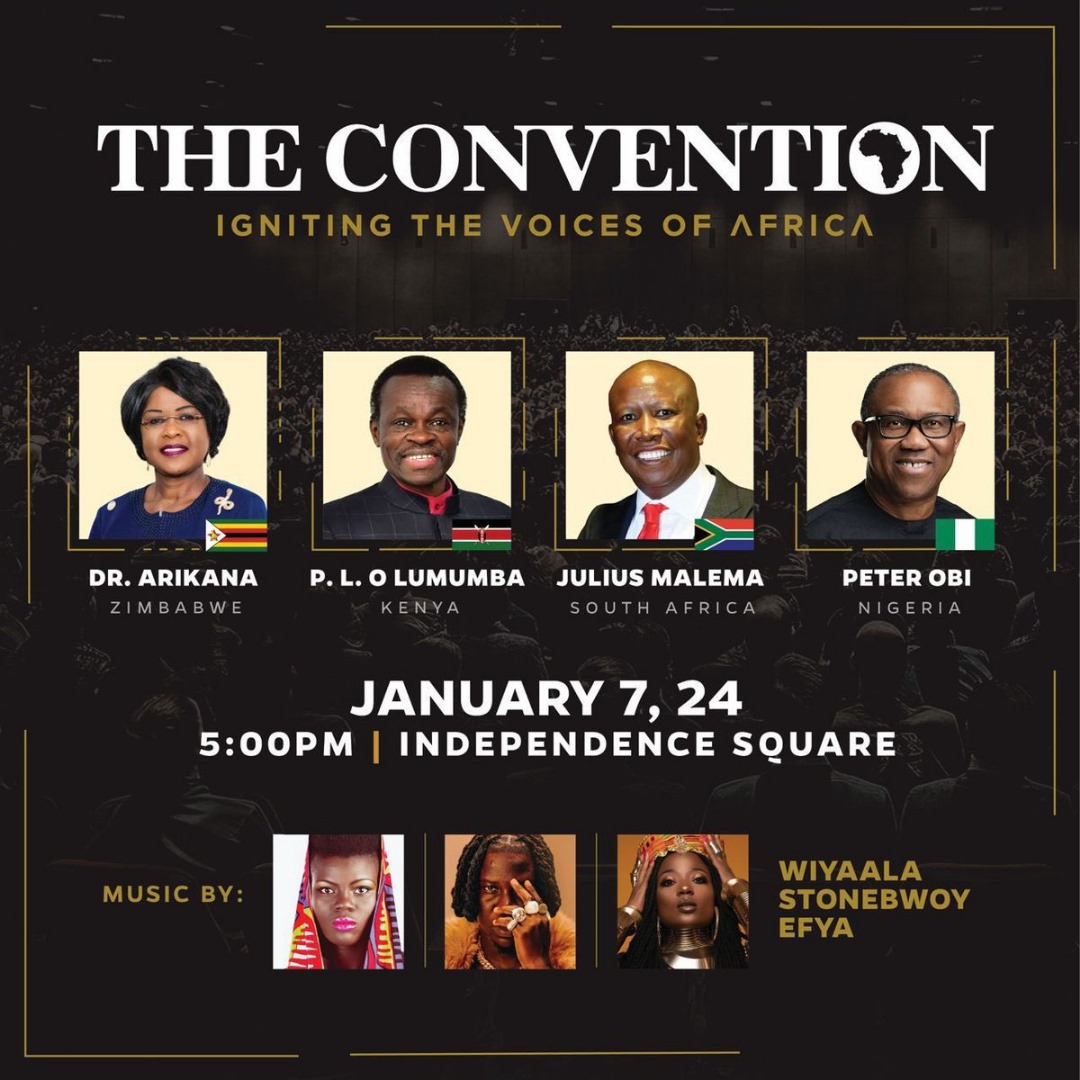 Speakers and musicians scheduled for the pan-African event dubbed The Convention