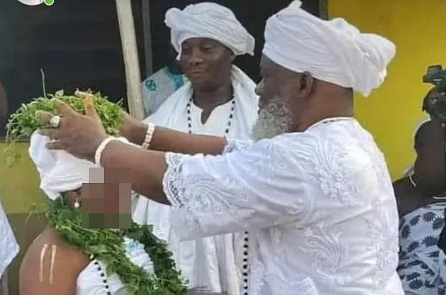 Gborbu Wulomo at a ceremony that betrothed a 12-year-old girl to him
