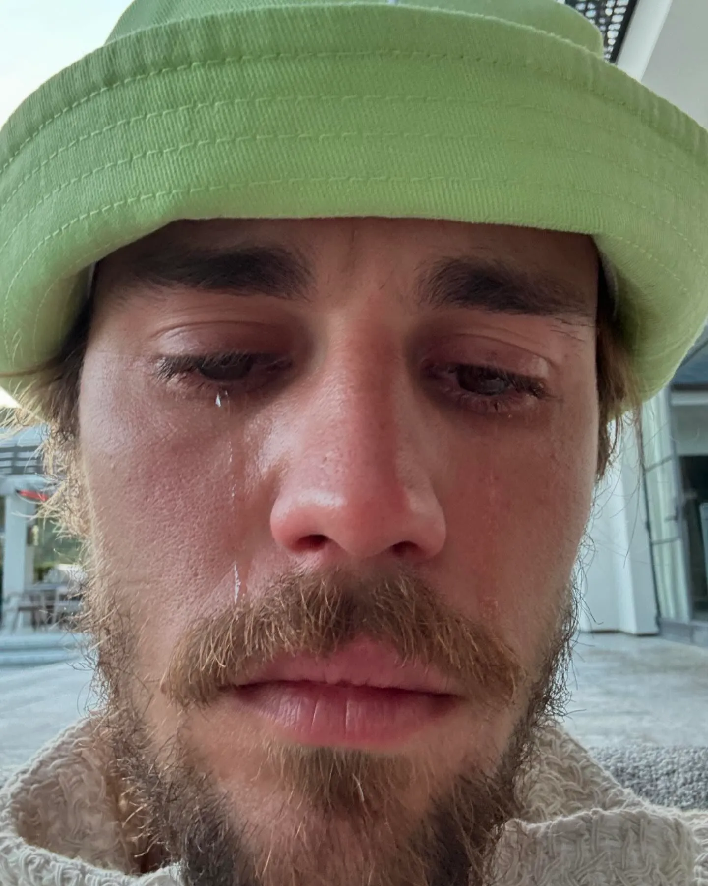 Justin Bieber posted a photo of him crying