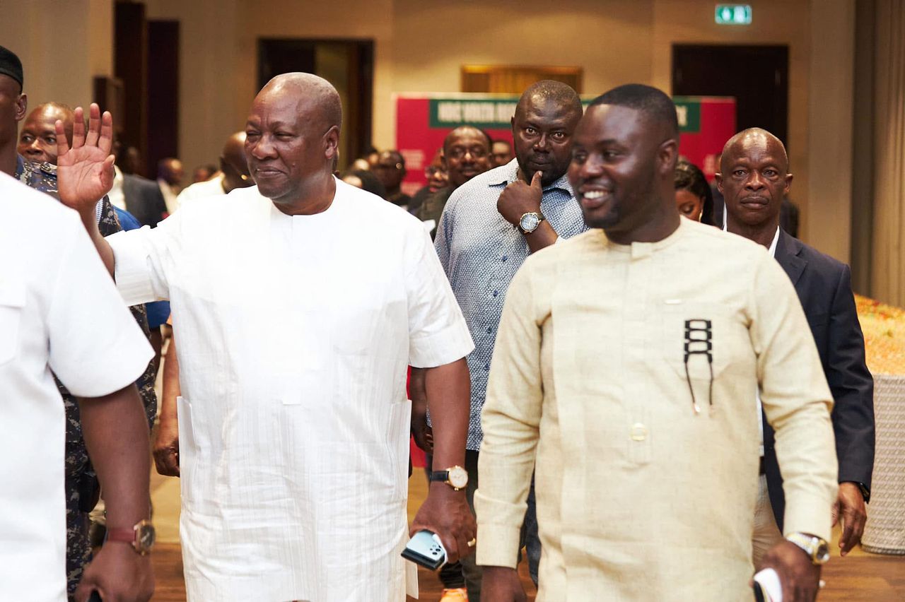 Kwamigah Tanko Atokple (right) with President John Dramani Mahama